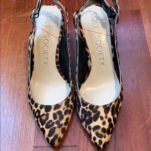 Sole Society leopard sling back